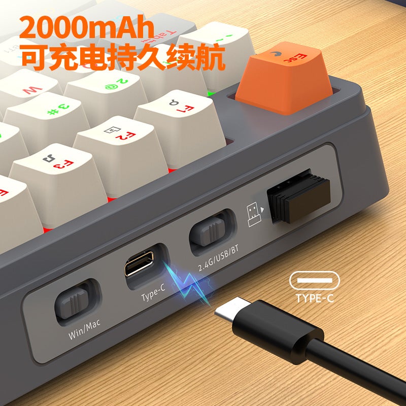 Hyun Silver Fox K95 Mechanical Keyboard Wireless 2.4G Bluetooth Three-Mode Plug Guest Game Gasket Structure Key - Image 5